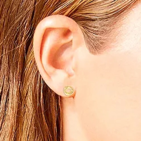 NIB COACH Signature With Malachite Slider Bracelet & Open Circle Earrings Set - Picture 2 of 15